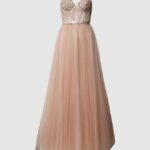 abendkleid beige