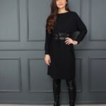 schwarzes kleid langarm