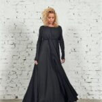 schwarzes langarm kleid